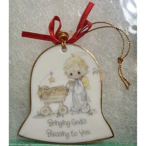 Precious Moments Bell Ornament Bringing God’s Blessing To You Boxed Porcelain